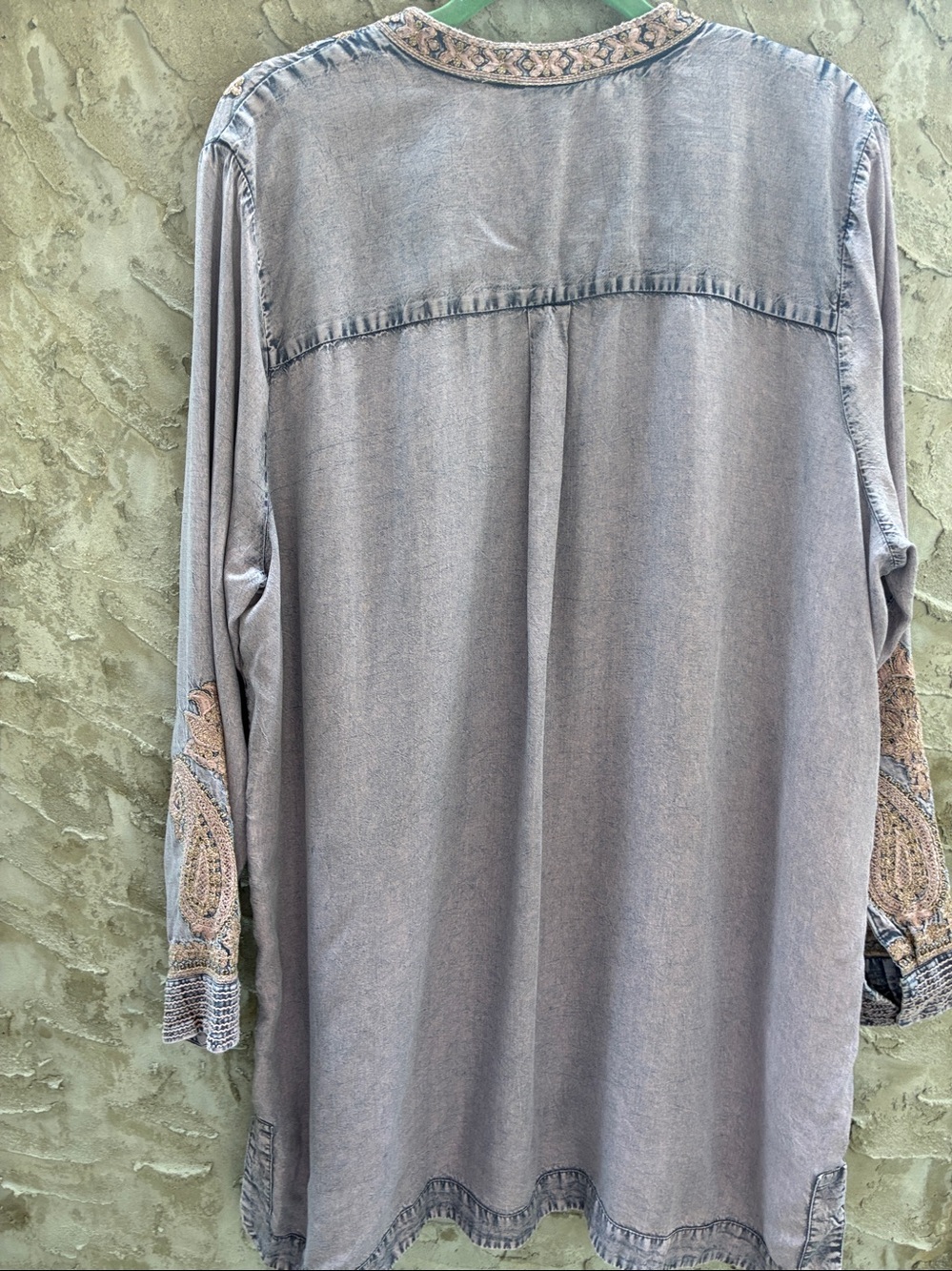 Soft Surroundings Embroidered Gray Womens Tunic - Picture 8 of 10